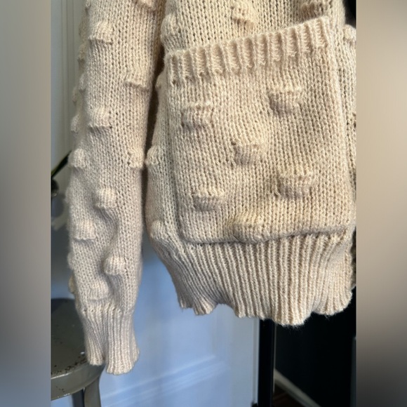 So Me Black Bow Cardigan - Oatmeal size large - Picture 2 of 12